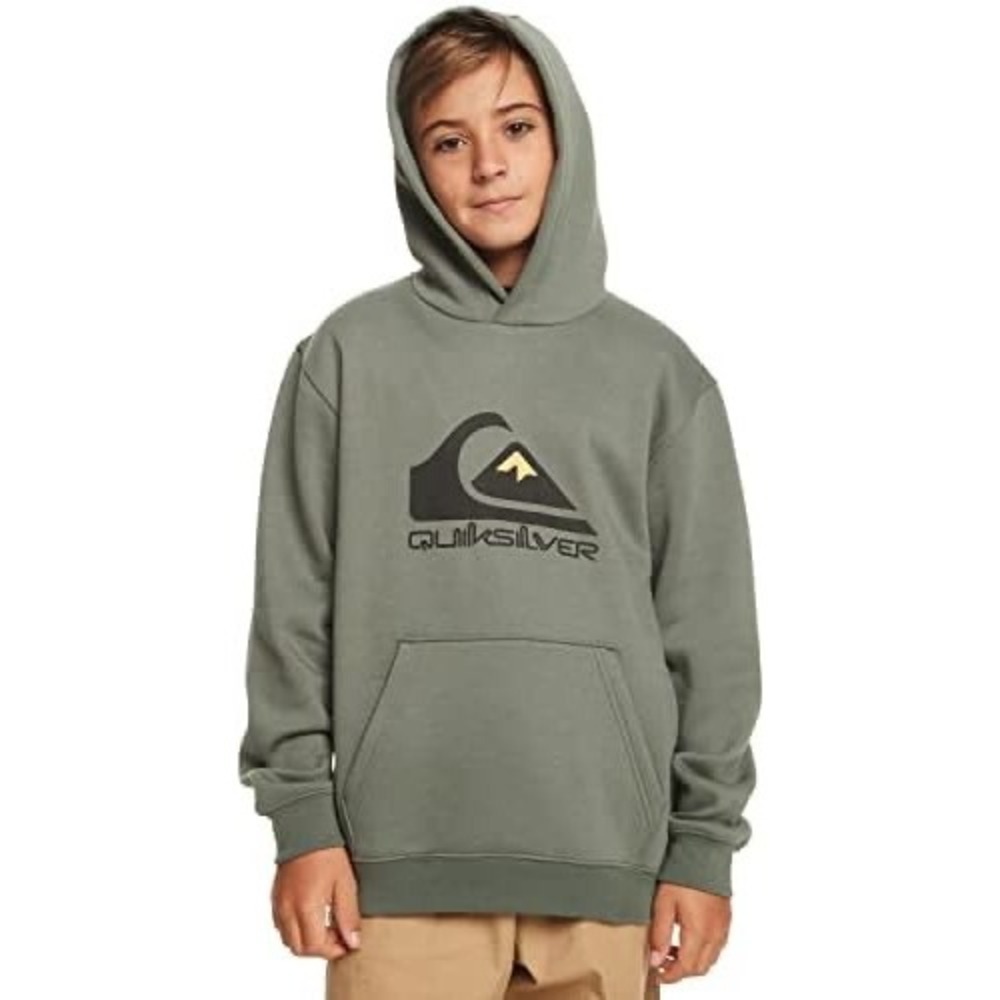 ✨Quiksilver Boys Pullover Hoodie Logo Graphic Pocket Sweatshirt Kids Size S NWOT